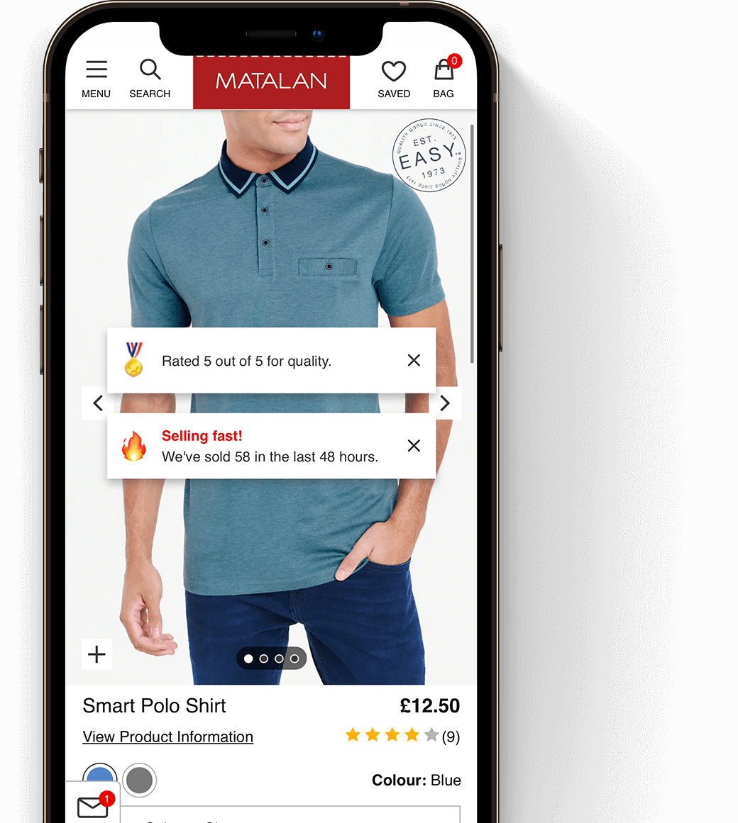 Case Study Matalan US Social Proof Messaging Leader