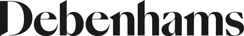 Debenhams logo in black