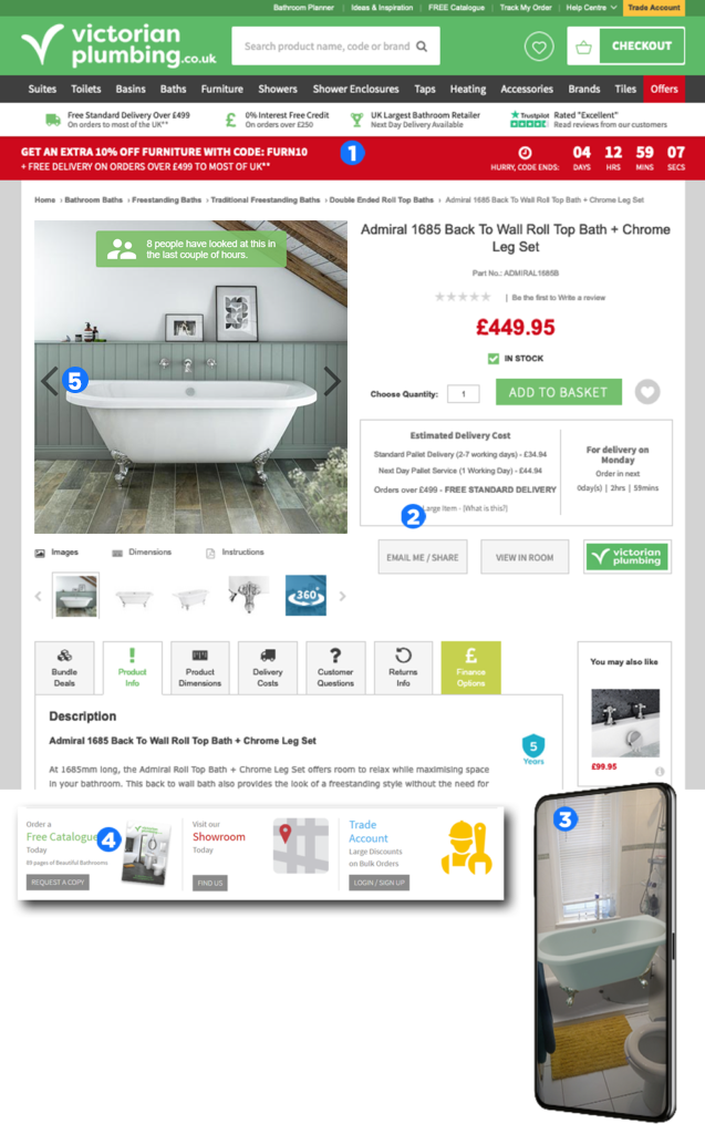 Example of strong Product Details Page from victorianplumbing.co.uk