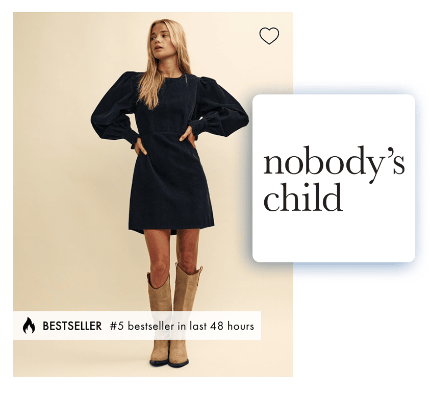 Black dress with Nobody's Child logo