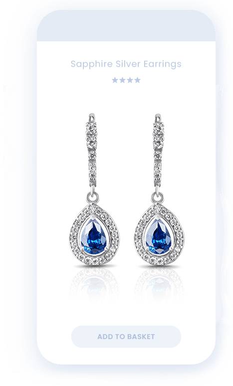 Sapphire silver earrings