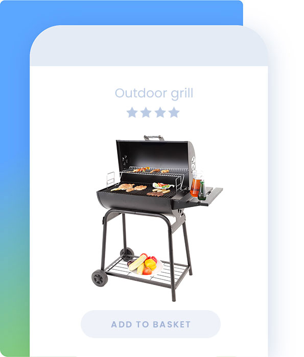 Outdoor grill product add to basket