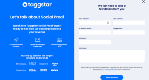 Taggstar Get Started web page